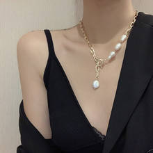 Necklace for Women Simple Freshwater Pearl Pendant Fashion Retro Clavicle Chain Jewelry Accessories Wholesale 2024 - buy cheap