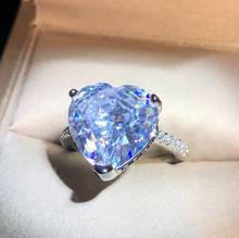 2020 nova chegada moda brilho cristal em forma de coração anéis de casamento para charme feminino casamento noivado jóias anel acessórios 2024 - compre barato