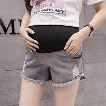 Maternity Jeans shorts Summer Maternity pant Pregnant Belly Button Clothes Denim Pant Maternity Hole Pregnancy Jeans shorts 2024 - buy cheap