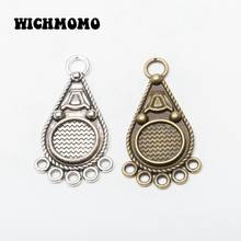 2020 nuevo 10 unids/bolsa 35*19mm Retro de aleación de Zinc de forma de gota de agua conector encantos para DIY, collar, pendientes, accesorios de la joyería 2024 - compra barato