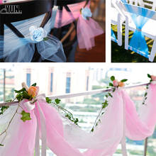 48cm x 10m Yarn Tulle Roll Sheer Crystal Organza Fabric Event Party Supplies Wedding Birthday Decoration 5D 2024 - buy cheap