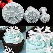3pcs/set Snowflake Fondant Cake Decorating Cutter Plunger Mold Cookies Cutter Mould Baking Accessories 2024 - buy cheap