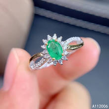 KJJEAXCMY-Anillo de Plata de Ley 925 con incrustaciones de Esmeralda natural, joyería fina, delicado, nuevo, anillo de piedras preciosas femeninas, soporte a prueba de moda 2024 - compra barato