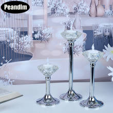 PEANDIM-portavelas acrílico de cristal, candelabro electrónico, centros de mesa de boda, decoración de mesa de comedor para el hogar 2024 - compra barato