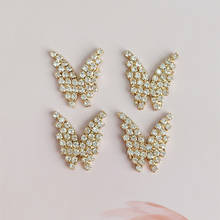 20PCS 24*26mm Metal Alloy KC Gold Crystal Rhinestone Butterfly Connectors Charm For DIY Jewelry Making 2024 - buy cheap