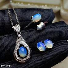 KJJEAXCMY fine jewelry 925 sterling silver inlaid Natural Opal Ring Earring Necklace luxurious Women's Suit Support Test trendy 2024 - buy cheap