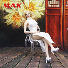 1:6 Female Cheongsam Skirt Sexy Dress Cheongsam White For 12 Inch Dolls 2024 - buy cheap