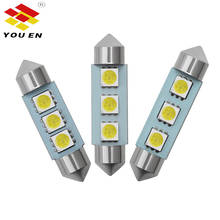 YOUEN-luz de techo Interior para puerta, lámpara de señal de giro, C5W 5050 3 Smd 3Smd 36mm 39mm 41mm Dc 12v, estilo de coche 2024 - compra barato