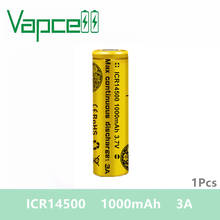 Бесплатная доставка 1 шт. Vapcell ICR 14500 батарея 1000 мАч 3A Мини литиевая 3,7 В батарея для фонарей маленькие электроинструменты 2024 - купить недорого