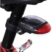 2 LED Red Bike Bicycle Solar Energy Rechargeable Red Tail Rear Light Flash Bike Seatpost Warning Flashlight for Safety Riding 2024 - buy cheap