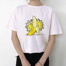 Camiseta de manga corta con estampado de plátano para mujer, remera Harajuku Ulzzang Tumblr, moda de estilo frutal, Camisetas estampadas 2024 - compra barato