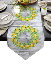 Farmhouse Vintage Wood Grain Lemon Table Runner Kitchen Dinning Table Decor Tablecloth And Placemat Wedding Table Decor 2024 - buy cheap