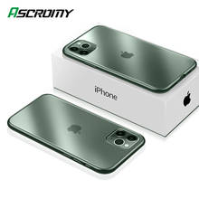 Funda verde mate para iPhone 11 Pro Max 12 Mini X XS XR 8 Plus 7 6 6S SE 2020, cubierta de silicona suave chapada en oro, accesorios para teléfono 2024 - compra barato