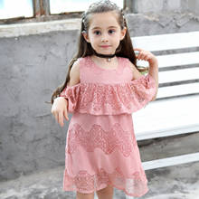 Lace Flower Dress Girl Ruffle Casual Girls Dress Summer Cute A Line Short Sleeve Princess Dresses For 2 4 6 8 Years Girl Clothes 2024 - buy cheap