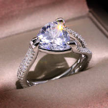 2021 новейшее AAAAA треугольник CZ палец 925 стерлингового серебра кольцо для женщин ювелирные изделия свадьба ювелирные изделия подарок Bague Femme 2024 - купить недорого
