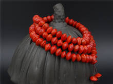 8x6mm Tibetan Buddhism 108 Red Heart Bodhi Seeds Prayer Beads Mala Necklace 2024 - buy cheap