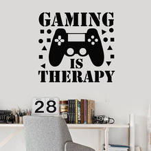 Game Controller Wall Decal Gaming Is Therapy Quotes Vinyl Stickers Games Zone Playroom Teens Bedroom Home Decor Art Mural E033 2024 - buy cheap