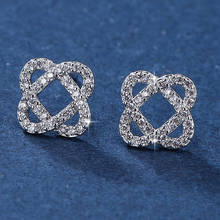 Shining Micro inlay Cubic Zirconia Earrings for Women Brass Clover Earings Brand Geometric Stud Earrings Wedding Jewelry Z357 2024 - buy cheap