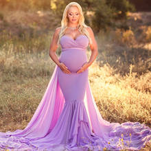 Шифоновый реквизит для фотосъемки для беременных длинное платье для женщин платье для будущей мамы платье для беременных для фотосъемки эластичное платье Макси 2024 - купить недорого