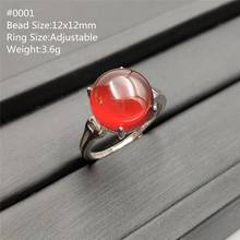 Natural laranja vermelho granada rind quartzo anel ajustável cristal 14x10mm 925 prata esterlina mulher masculino anéis jóias aaaaa 2024 - compre barato