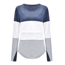 Women's Pregnancy Long Sleeve Tops Splicing Stripe T-shirt Maternity Top Clothes Casual Nursing Clothes Breastfeeding Tee Shirt 2024 - buy cheap