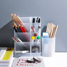 Capa organizadora de lápis, organizador de lápis multifuncional de 4 grades, com estojo de plástico transparente, branco e preto, para escritório, escola 2024 - compre barato