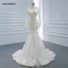 RSM67140 белое сексуальное тонкое прозрачное кружевное свадебное платье для банкета 2021 жемчужное украшение и юбка для пола 2024 - купить недорого