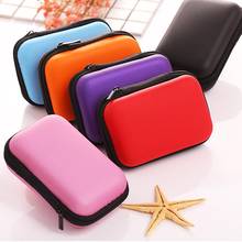 Portable Case for Headphones Case Multi Colors Mini Zippered Round Storage Bag Headset Box for Coins Earphone Case SD TF Cards 2024 - buy cheap