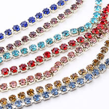 2 Yards/lot Many Color Glass Rhinestone Chain 2/3mm For DIY Craft Artesanato Sewing Clothes Accessories For DIY trim 2024 - buy cheap