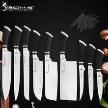 Sowoll conjunto de facas de cozinha 9 peças, aço inoxidável, faca do chef corte de pão, utilidade santoku 2024 - compre barato