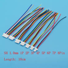 Jst sh-cabo conector de fio, 10 peças, fio de conexão única/dupla/fêmea, terminal eletrônico, comprimento de 10cm, 28awg, 2/3/4/5/6/1.0 2024 - compre barato