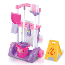 Kit de limpeza das crianças com carrinho de suprimentos de limpeza conjunto de ferramentas de simulação de crianças casa de jogo brinquedos educativos para meninas 2024 - compre barato