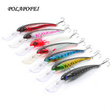 Isca de pesca marítima, 7 peças, grande wobbler, 16cm, 28g, artificial, minnow, preta, acessórios de pesca, kosadaka e236 2024 - compre barato