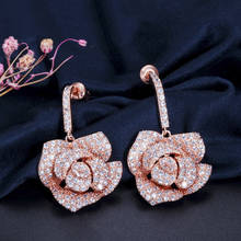 ThreeGraces CC Fashion CZ Crystal Jewelry Sparkling Cubic Zirconia Stone Big Rose Flower Stud Earring For Women ER037 2024 - buy cheap