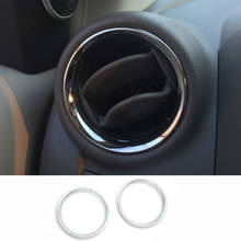 Cubierta cromada para anillo de ventilación de coche, pegatina decorativa para Nissan Versa Almera Latio 2012, 2013, 2014, 2015, 2016, 2017, A/C 2024 - compra barato