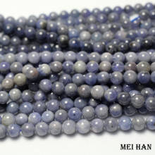 Meihan natural (1 strand/set) Tanzanitee 7-7.5mm smooth round loose beads for jewerly making design DIY Christmas gift 2024 - buy cheap