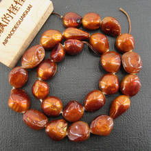 APDGG Wholesale 2Strands Big Natural Brown Tooth Shell  Pearl Beads 15'' Loose Beads Jewelry Making DIY 2024 - buy cheap