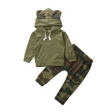 New Baby Camo Clothes Set Newborn Baby Boy Girls Hooded Long Sleeve Tops+Pants Outfit Clothing Sets Hoodie Tops детская одежда 2024 - buy cheap