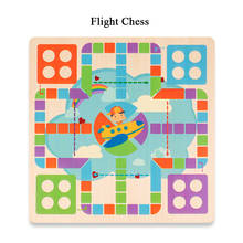 Children Wooden Board Game 2 in 1 Flight Chess Snake Ladder Chess Party Family Games Learning Education Toys for Kids 2024 - buy cheap
