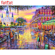 FATCAT 5D Diy Diamond Painting Full Square Round Drill Natural Rainy landscape Diamond embroidery Rhinestone Picture AE660 2024 - buy cheap