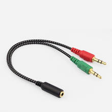 Nylon 2 in-1 Out,Support One Audio Source Only,Cable Compatible Compatible Car Home For Headphones Computer 23 SepZ9 2024 - buy cheap