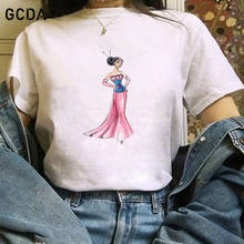 Camiseta de estética Mulan Harajuku para mujer, camiseta Vintage de los años 90, Top de princesa de Disney, camisetas divertidas de Harajuku Ullzang para mujer 2024 - compra barato