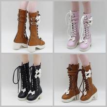 4 cores 7.8cm moda botas altas artesanal atadura sapatos de couro do plutônio para 60cm 1/3 bjd/sd 60cm bonecas sapatos boneca do bebê acessórios 2024 - compre barato