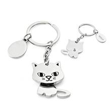 100Pcs Personalized Thank You Gift For Party Cat Key Chains Bag Pendant Custom Personalized Kitten Key Ring Chains for Pet Lover 2024 - buy cheap