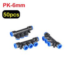 50pcs Air Pneumatic Fitting 5 Way One Touch 6mm OD Hose Tube Push In 5 Port Gas Quick Fittings Connector Coupler 2024 - buy cheap