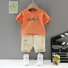 New Summer Baby Boys Casual Clothing Sets Kids Girls Letter Cartoon Short Sleeve T-shirt+shorts Infant Cotton Outfits Clothes 2024 - buy cheap