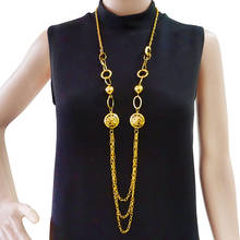 Collares con colgantes multicapa para mujer, collar de Metal dorado, nuevo diseño de joyería, regalo, 2021 2024 - compra barato