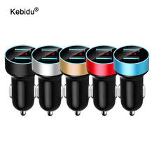 Kebidu-cargador USB Dual para coche, adaptador rápido con pantalla LED, 5V, 3.1A, para iPhone, Huawei, Z2 2024 - compra barato