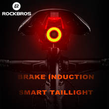 ROCKBROS Brake Sensing Bike Light Rear Bicycle Saddle Light LED USB IPX6 MTB Cycling Lamp Back Luz Bicicleta Bike Accessories 2024 - buy cheap