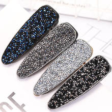 2020 Hot Ins Korean Hairpins For Women Crystal Paved Water Drop Hair Clips Quality Luxury Rectangle Barrettes For Fringe Hair 2024 - buy cheap